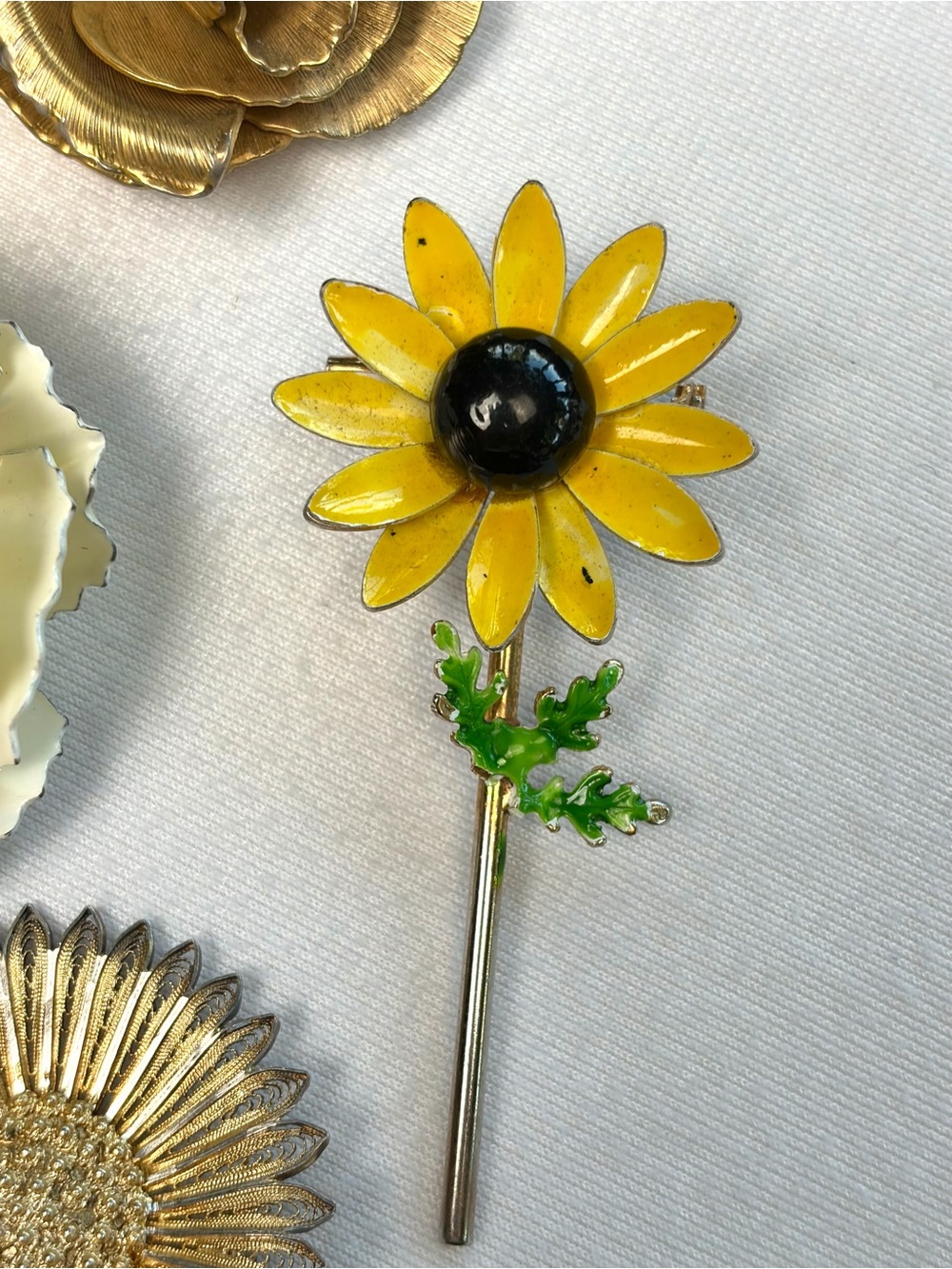 Vintage & Modern 6-Brooch Bundle: Flowers, Giovanni, Sterling/gold filled, GUC - Picture 6 of 13